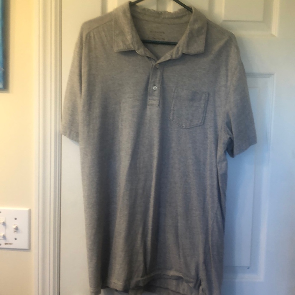Men’s L polo shirt by Sonoma lt grey pin stripe